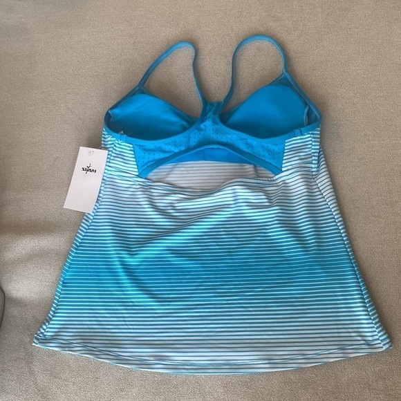 Nike Women's Racerback Tankini Stripe Swim Top Size S - Picture 7 of 8